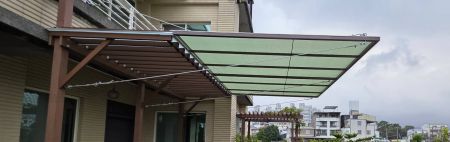 Sail Shade in Courtyard Greenery